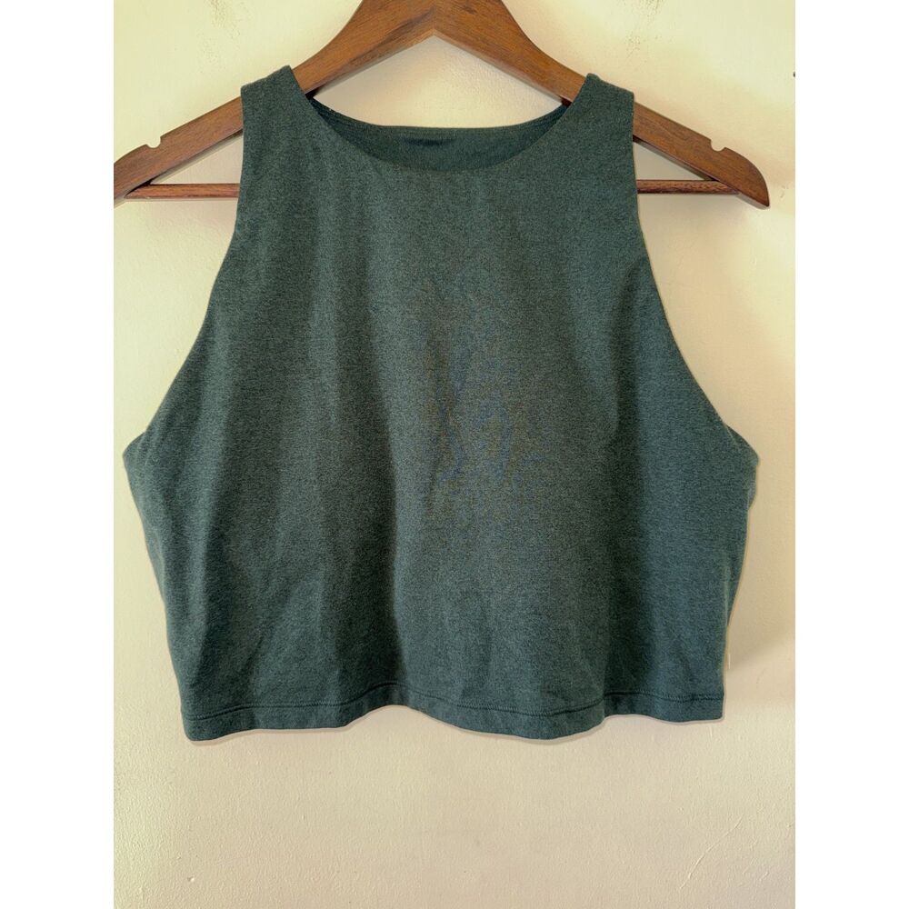 Old Navy CloudComfy Go-Dry High Neck Crop Top Sports Bra Green XL